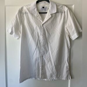 Topman Mens White Short-Sleeve Button Shirt